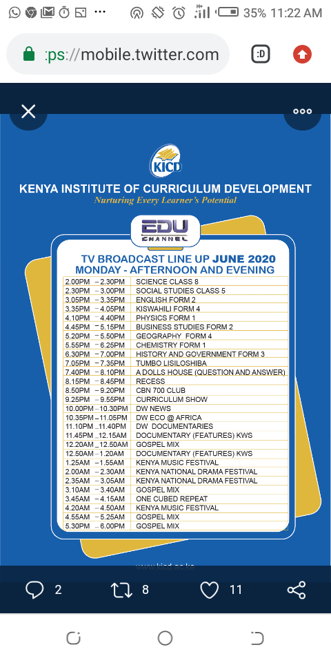 JUNE EDU CHANNEL TV OUT OF CLASSROOM LEARNING TIME TABLE PER DAY- MONDAY