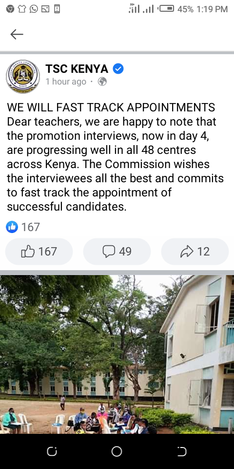 TSC to fast track promotions for successful candidates who are currently attending TSC teachers' promotional interviews 2021; Read the article below to get the latest updates on the ongoing TSC promotions 2021 