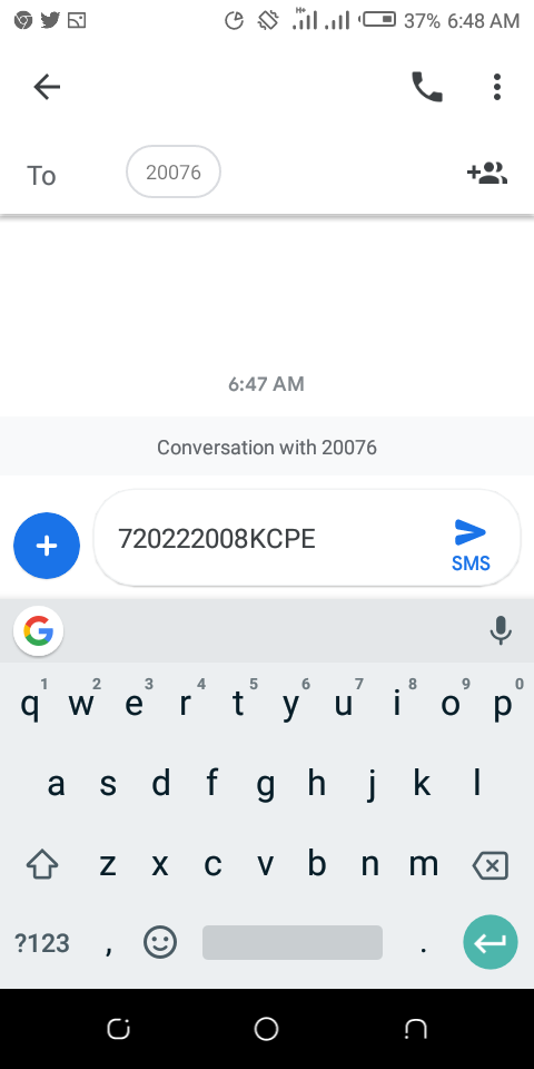 KCPE 2020/ 2021 Released; Receive your KCPE 2020 results through the  KNEC SMS Code 20076 as illustrated below
