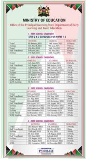 Ministry of Education Issues School Calendar For The Year 2021, 2022 And 2023