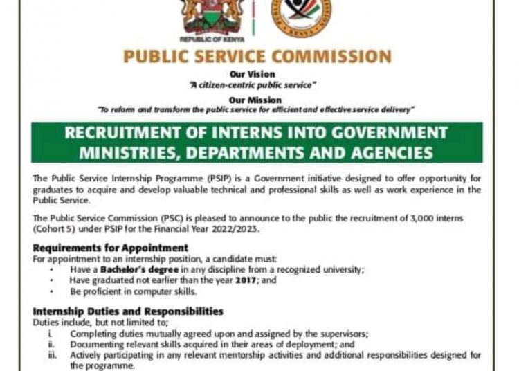 Just In: PSC Announces 3,000 Paid Internship Job Positions Into Government Ministries, Departments, and Agencies