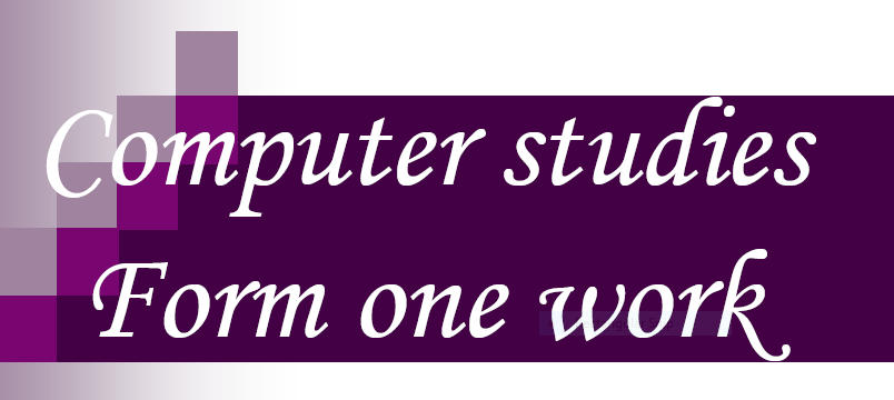 Computer Studies form 1 work