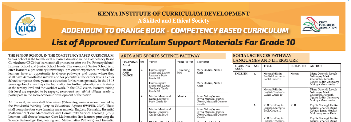 Full list of approved Grade 10 to 12 Textbooks for Senior Schools (All Subjects)