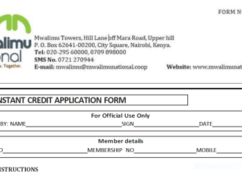 Mwalimu National Sacco FOSA Instant Loan Application Form {Free Download}