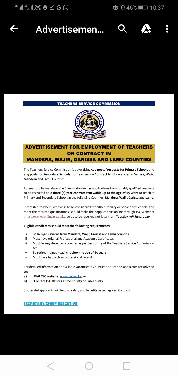 TSC IGNORES CALLS TO LOWER ENTRY POINTS, RETAINS THE 2019/20 HIRING TERMS AND ENTRY GRADES FOR NORTHERNERS AS RECRUITMENT OF 1, 517 TEACHERS KICKS OFF