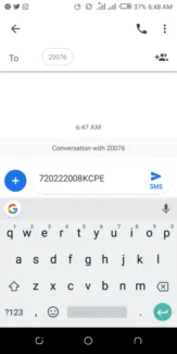 KCPE 2020/ 2021 Released; Receive your KCPE 2020 results through the KNEC SMS Code 20076 as illustrated below