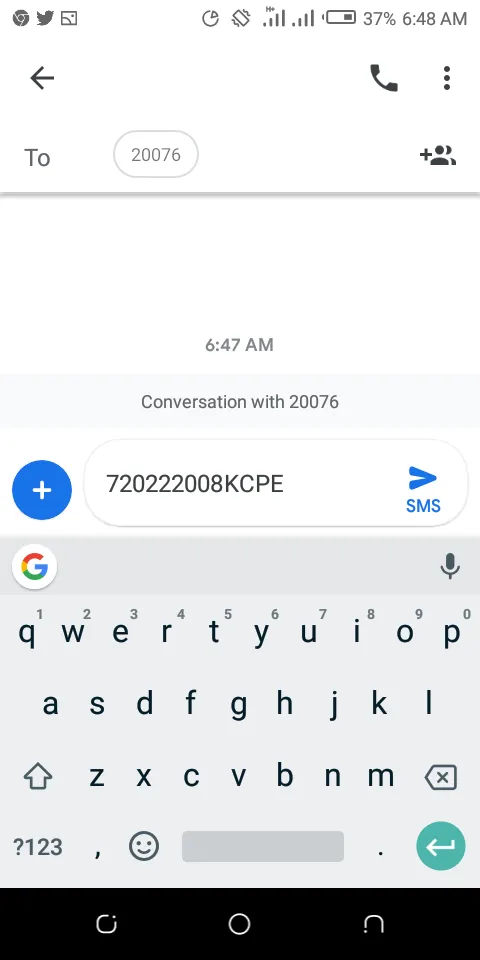 KCPE 2020/ 2021 Released; Receive your KCPE 2020 results through the KNEC SMS Code 20076 as illustrated below