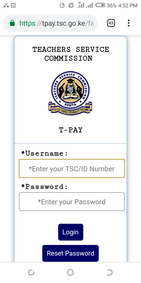 TSC T-Pay 2021; Fresh Menu and e-mail activation for all Teachers