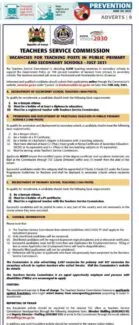 TSC Replacement Vacancies per County and Region as of June 2021 pdf Download: TSC Announces Secondary School Replacement Vacancies for Teachers who Exited Service in February 2021