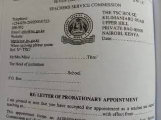 TSC Recruitment posting letters for teachers
