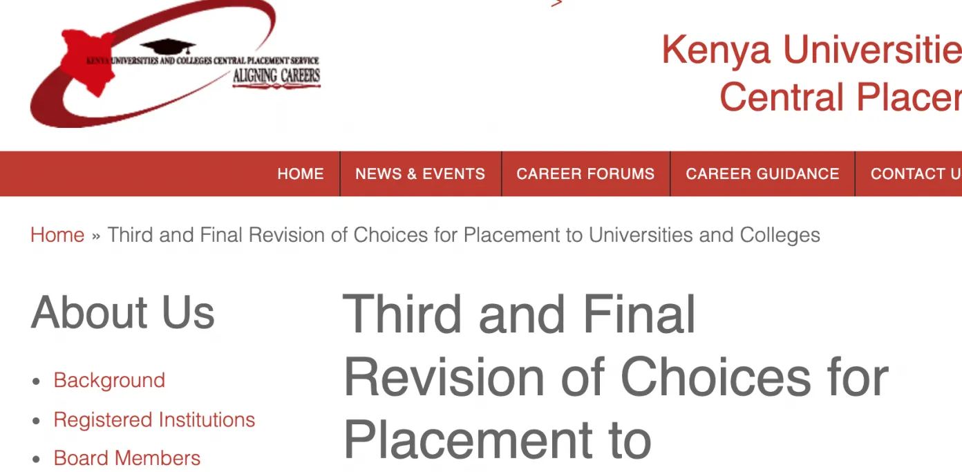 Kuccps Student Portal Online: Kuccps Opens Student Portal For the Third and Final Revision of Courses for the 2021/2022 Intake