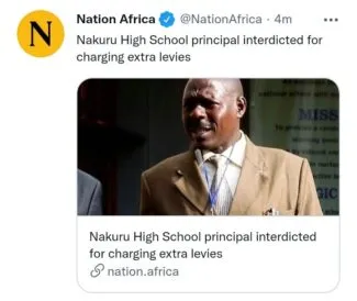 TSC Walks The Talk, Sacks Nakuru High Principal For Hiking Remedial Money; TSC Disciplinary Process
