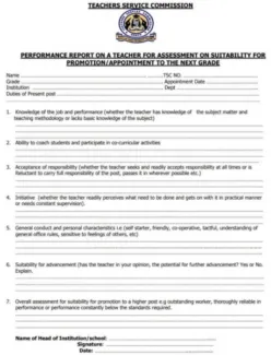 TSC promotion form; Free PDF Download and how to fill it