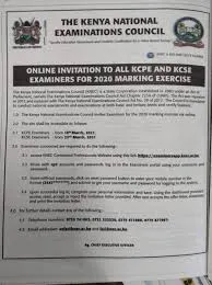 KNEC 2021/2022/2023 marking invitation letters; Apply and download today