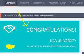 KCA University Kuccps 2023/2024 admission List Letter Portal (KCA University Admission Letter Portal)