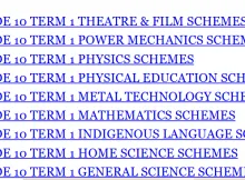 Grade 10 Free Schemes of work
